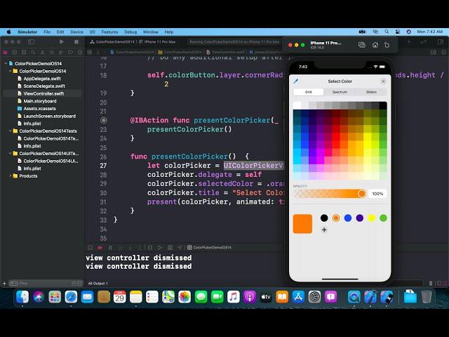 UIColorPickerViewController in Swift iOS 14