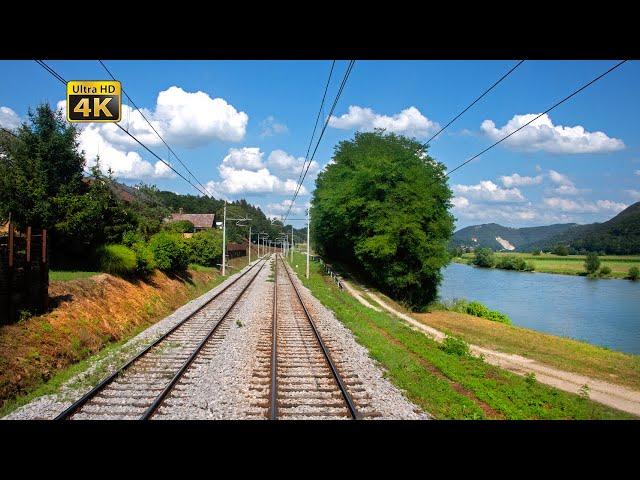 4K CABVIEW  Jesenice - Ljubljana - Dobova - EC 211 (Sava) Train ride through the whole of Slovenia