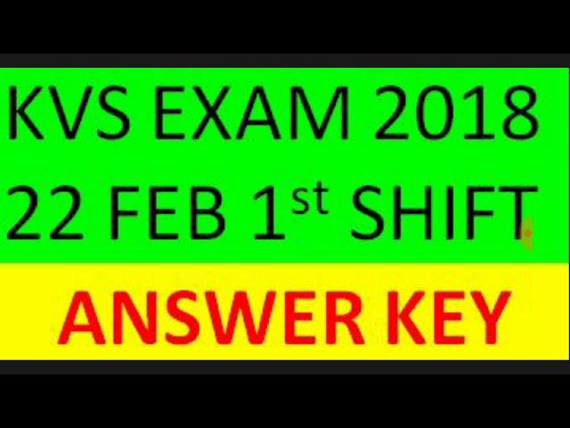 KVS LDC EXAM 2018, 22 feb 1 shift answer key