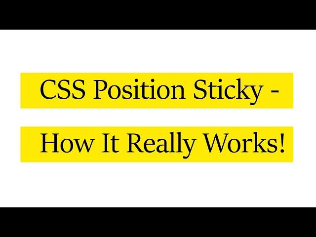 How to fix - css position sticky is not working issue | solution! | css tricks | How It works!