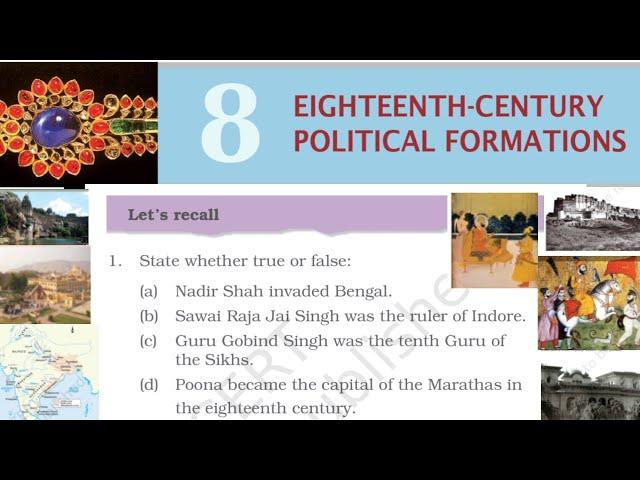 Eighteenth Century Political Formation Class 7 Chapter 8 History exercise solutions explanation