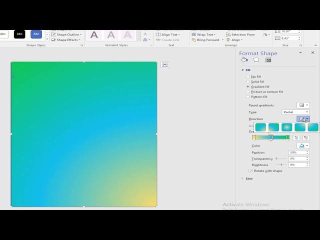 How to Add Gradient Fill Color in Microsoft Word Background 2017