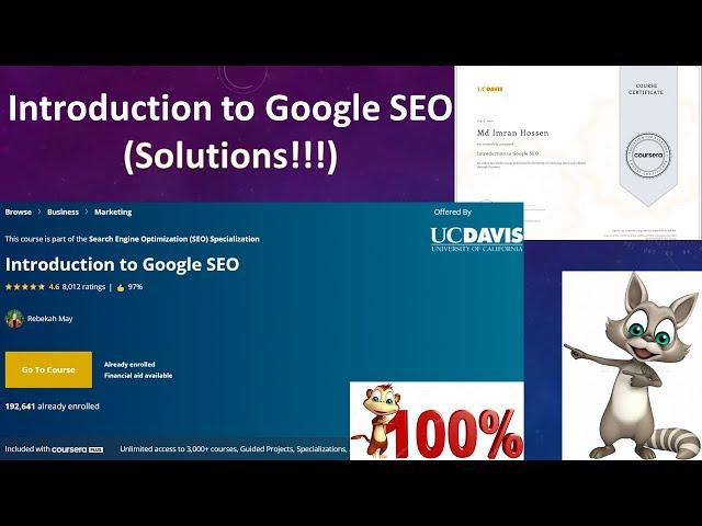 Introduction to Google SEO | Coursera Solution | Search Engine Optimization (SEO) Specialization