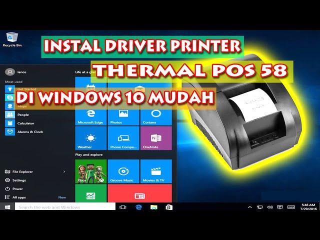 cara instal driver printer thermal pos58 windows 10 mudah 100% berhasil