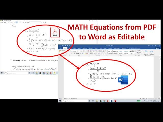 Math PDF to Word Conversion. Math Equations from PDF to Word as Editable. Math Equations Conversion