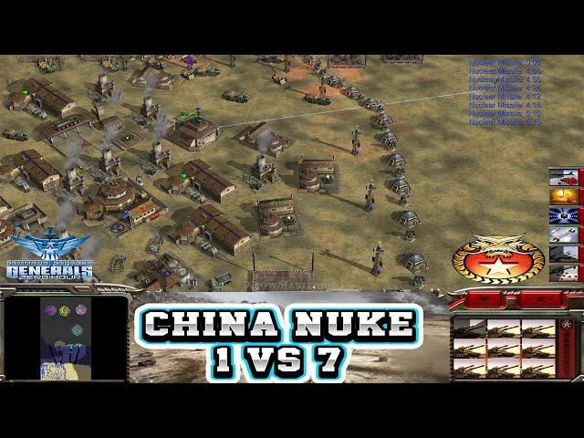 Command & Conquer Generals Zero Hour - China Nuke General 1 vs 7 HARD Generals (1080p 60fps) P41