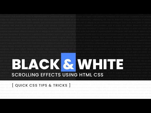 Black And White Scrolling Effects Using Html & CSS | Quick CSS Tips & Tricks