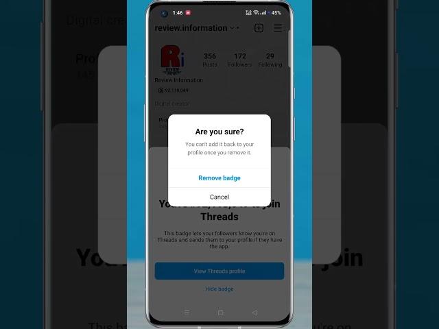 How to Remove Threads Badge from Instagram Profile