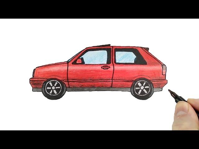 Как нарисовать Volkswagen Golf