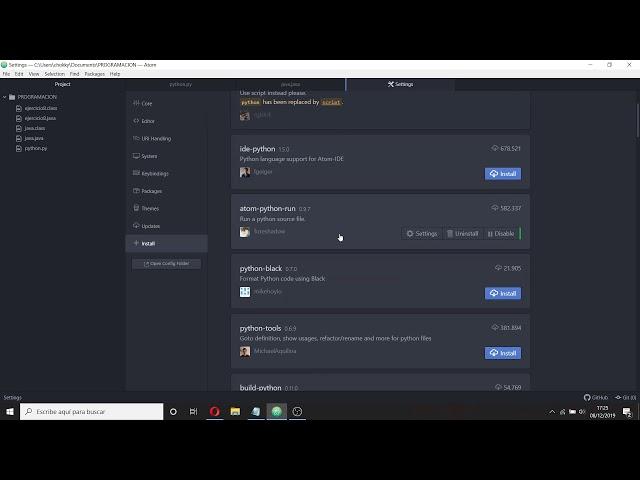 Configurar Atom para java y python 2020
