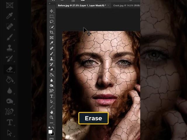 MOST REALISTIC Cracked Face Effect in #Photoshop? #shorts