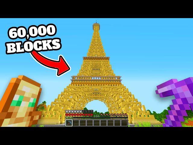 I Built The Eiffel Tower in Minecraft Hardcore