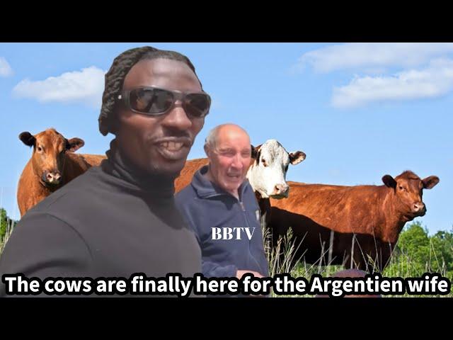 @iammarwa finally surprised baby mama’s dad with the cows  in Argentina 