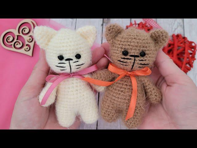 ВЯЖЕМ КОТИКАУ КОТОРОГО ПРИШИВАЕМ ТОЛЬКО УШКИcrochet catgehäkelte Katze