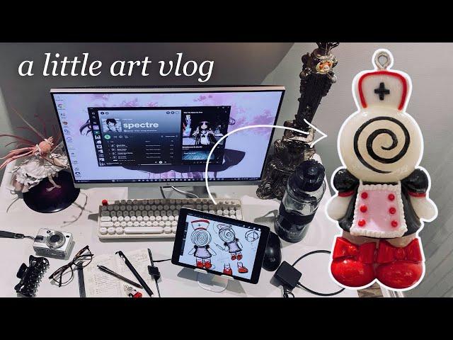 a little art vlog: getting out of my comfort zone, sculpting figures with polymer clay #studiovlog