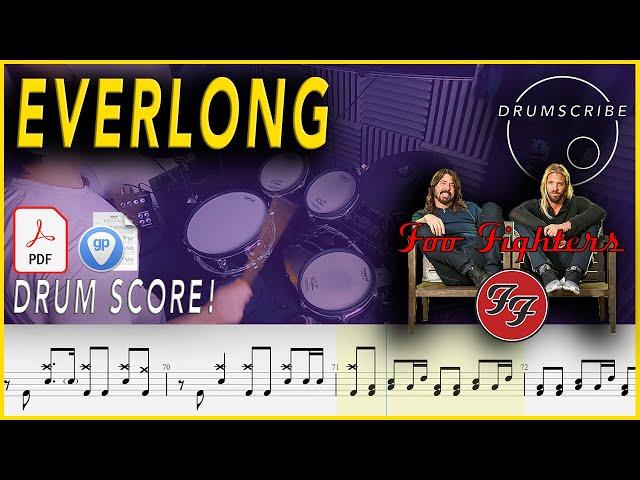 Everlong - Foo Fighters | DRUM SCORE Sheet Music Play-Along | DRUMSCRIBE