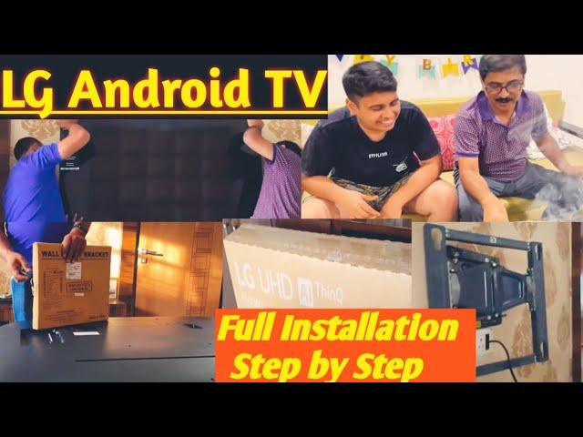 LG Smart TV 55 Inches Unboxing And Full Installation//Led Fixed And Rotating Wall Mount Brackets