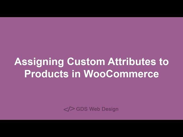 Assigning Custom Attributes to Products in WooCommerce