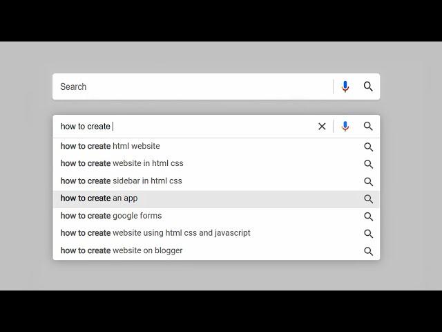 How to Create Search Bar with Auto-Complete Search Suggestions using HTML CSS & JavaScript