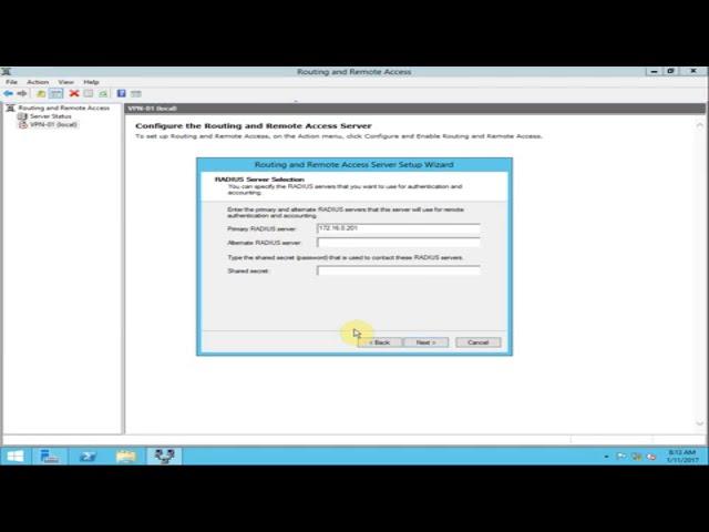 VPN with Radius Server in Windows Server 2012