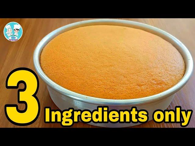 Easy Vanilla Sponge Cake [ Only 3 Ingredients ] Simple Sponge Cake Recipe