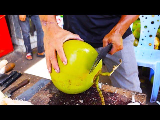 Top 9 Amazing Crazy Cutting Coconut Skills By Seller In Phnom Penh City