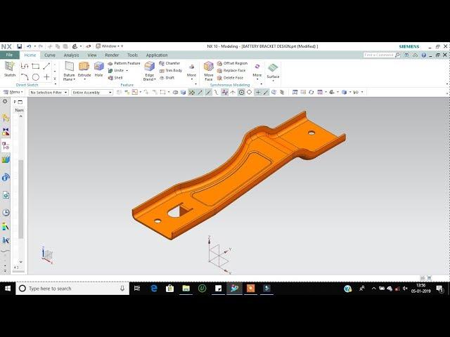 BATTERY BRACKET DESIGN | Surfacing | NX | AP CADD DESIGN