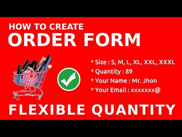 Order Form with Flexible Quantity in Google Form | Google Forms Training