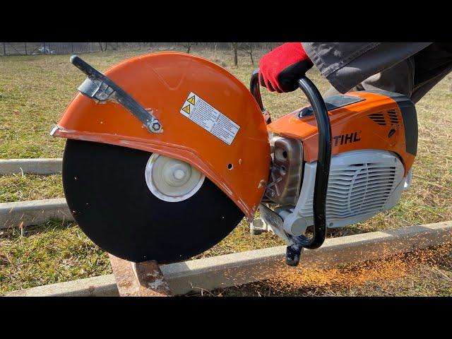 Stihl Ts 800 cutting metal beam with brand new abrasive wheel.( utilaj de debitat si slefuit Stihl.)