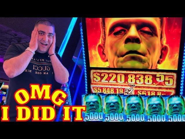 OMG I Won 2 JACKPOTS On NEW FRANKENSTEIN SLOT MACHINE