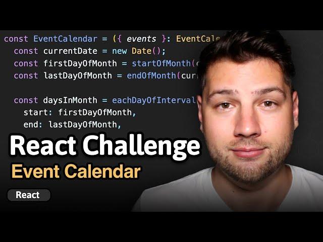 Building an event calendar – React Challenge