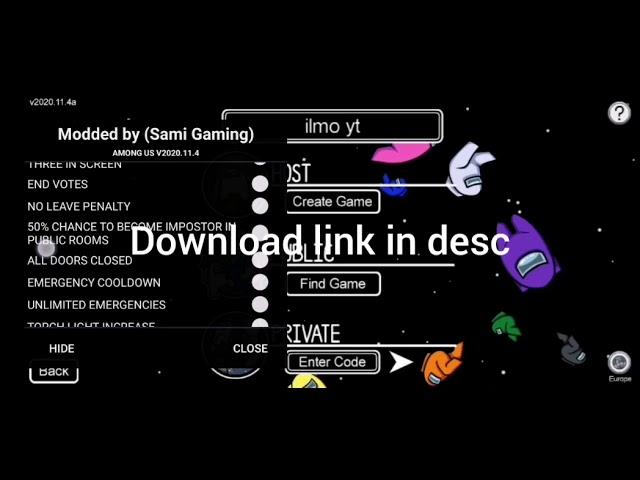 Among us mod menu always impostor
