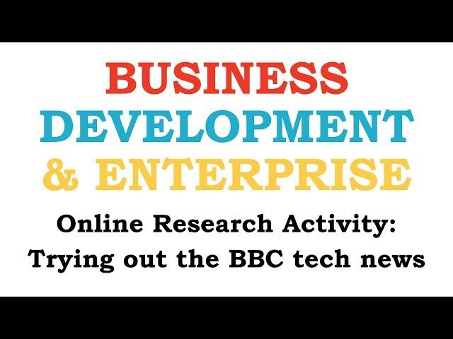 Innovation Research Activity: Trying out the BBC tech news