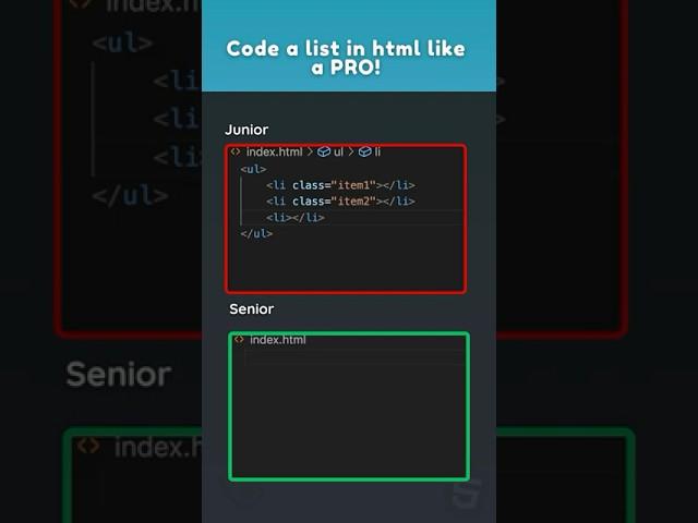 Junior vs Senior #10 #html #developer #programming #javascript #development #coding#algorithm #code
