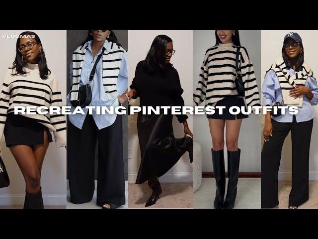 RECREATING PINTEREST OUTFITS | 3 CHIC AND EASY LOOKS | Vlogmas