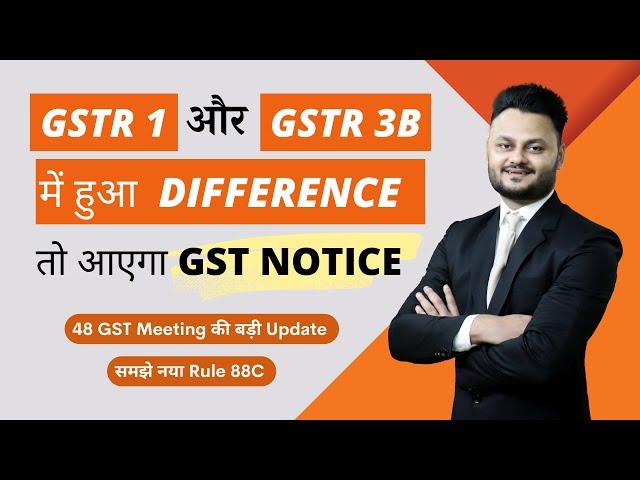 Notice for Difference in GSTR 1 & GSTR 3B | New Rule 88C in NN 26/2022 ft @skillvivekawasthi