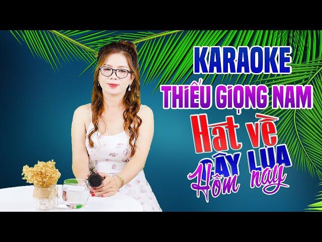 Karaoke Song Ca | HÁT VỀ CÂY LÚA HÔM NAY - Thiếu Giọng Nam | Song Ca Với Lê Liễu