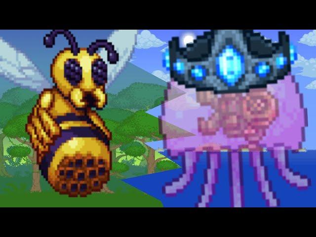 Terraria Queen Bee Vs Queen Jellyfish Tmodloader 1.4.4 Smash Bros Boss Fight