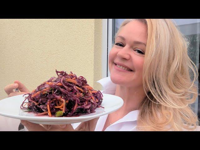 perfekter Rotkohlsalat - supergut, knackig, lange haltbar, einfach ! Rotkohl zubereiten Rezept