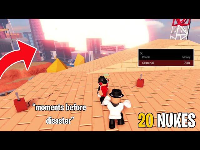 20 Nukes At Once in 7 Billion Cash Server...(Roblox Jailbreak)