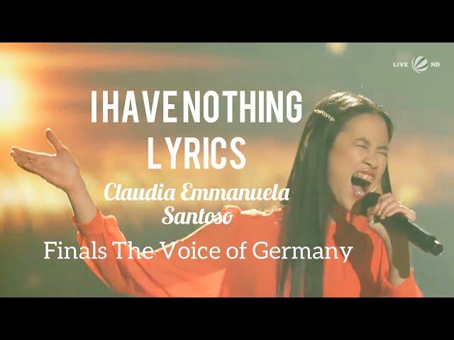 I HAVE NOTHING - Whitney Houston ( Claudia Emmanuela - Finals The Voice of Germany) Lyrics / lirik