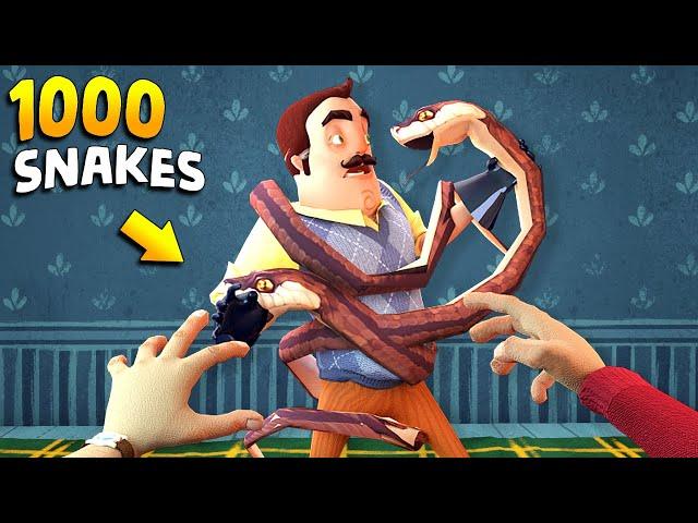 1000 SNAKES IN NEIGHBOR’S HOUSE MOD!!! | Hello Neighbor Gameplay (Mods)