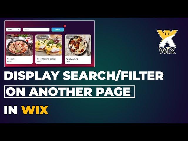 WIX Tutorial | Display Search/Filter Results on Another Page | 2024! | Wix Ideas