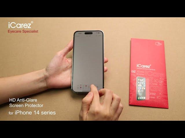 iCarez HD Anti Glare PET Installtion video for iPhone 14 series