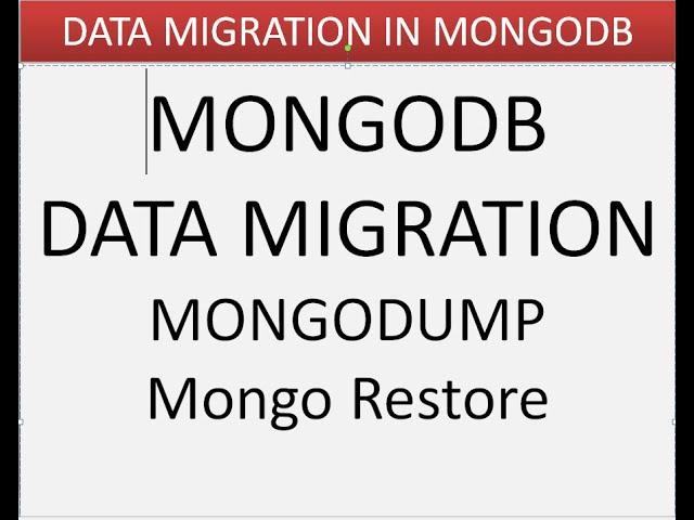 Mongodb data migration | Migrate data from mongodb