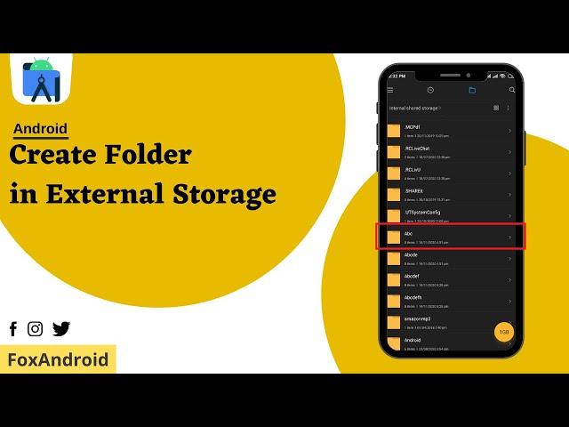 How to create Folder in External Storage - Android Studio Tutorial | Make Directory | Foxandroid