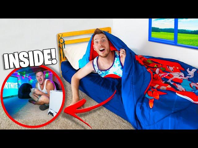 Secret Hidden BED Entrance to Epic GAMING FORT!