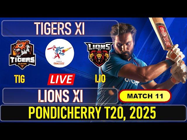 Match 11 Live - Tigers XI vs Lions XI | T20 | Pondicherry T20