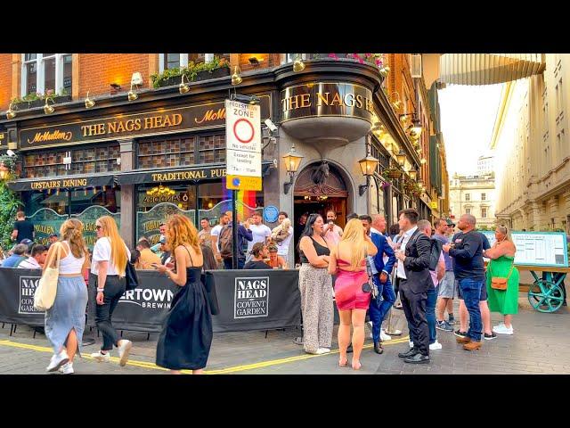 Lively London West End Walk with Full Bars & Pubs | 4K HDR