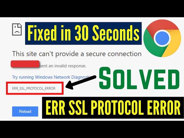 How To Fix This Site Can't Provide A Secure Connection | ERR_SSL_PROTOCOL_ERROR In Google Chrome